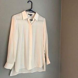 Vince Button-Down 100% Silk Blouse